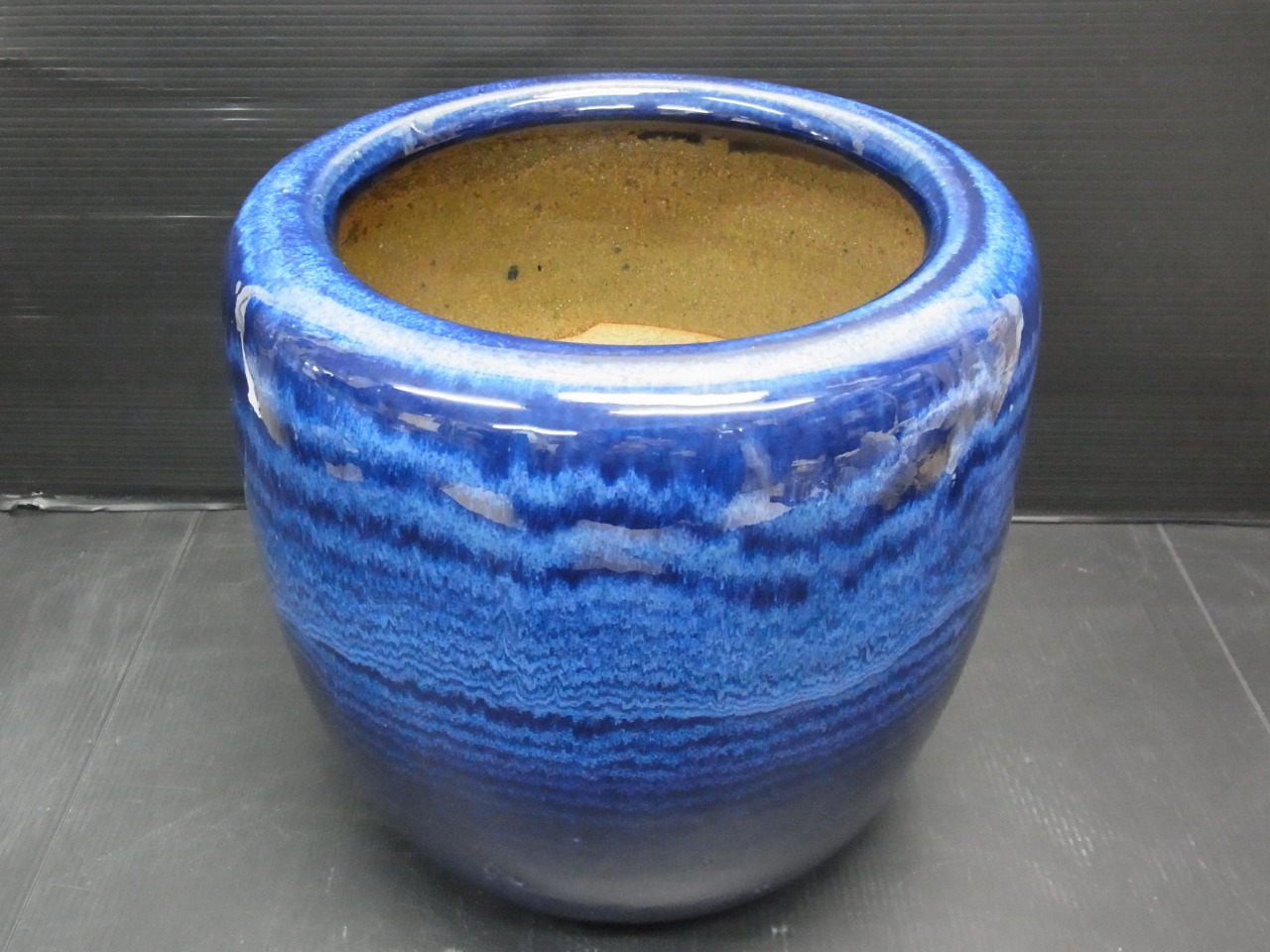 陶器製 丸型 火鉢 手あぶり火鉢 直径 約24cm 中古品 | 古道具・昭和 